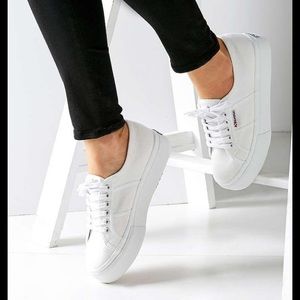 NWT White Platform Superga